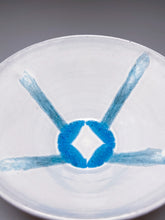 Load image into Gallery viewer, Bowl in White with Blue Glass, 8.75&quot;dia. (Bryan Pulliam)
