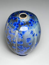 Load image into Gallery viewer, Melon Egg Vase in Cobalt Crystalline, 8.5"h (Ben Owen III)
