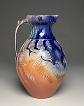 Load image into Gallery viewer, Combed Pitcher in Cobalt, Yellow Matte and Ash Glazes, 12.5"h (Ben Owen III)
