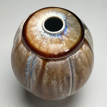 Load image into Gallery viewer, Square Shouldered Melon Egg Vase in Cobalt and Ash Glazes, 8.75"h (Ben Owen III)
