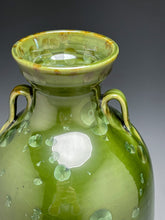 Load image into Gallery viewer, Two-Handled Vase in Lily Pad Green Crystalline, 12.75"h (Ben Owen III)
