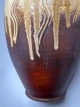 Load image into Gallery viewer, Two-Handled Vase with Combed Lines in Ash and Yellow Matte Glazes, 13.25"h (Ben Owen III)
