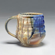 Load image into Gallery viewer, Ringed Melon Mug #1 in Cobalt, Iron and Ash Glazes, 4.25"h (Ben Owen III)
