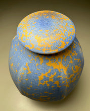 Load image into Gallery viewer, Ribbed Covered Jar in Stardust Blue, 17.5"h (Ben Owen III)
