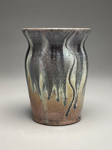 Carved Vase #1 in Salt, Ash & Cobalt Glazes, 6.5"h. (Bryan Pulliam)