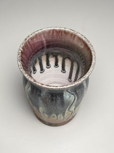Carved Vase #1 in Salt, Ash & Cobalt Glazes, 6.5"h. (Bryan Pulliam)