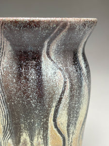 Carved Vase #1 in Salt, Ash & Cobalt Glazes, 6.5"h. (Bryan Pulliam)