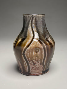 Carved Vase #2 in Salt, Ash & Cobalt Glazes, 6.5"h. (Bryan Pulliam)