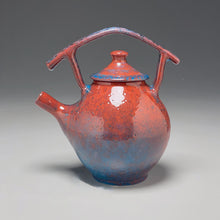 Load image into Gallery viewer, Post-and-Lintel Teapot #2 in Chinese Blue/Red, 9"h (Ben Owen III)
