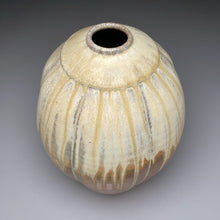 Load image into Gallery viewer, Square-Shouldered Melon Egg Vase in Ash and Yellow Matte Glazes, 14.5"h (Ben Owen III)
