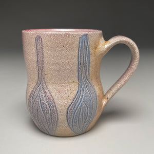 Mug with Purple Carved Designs 4.25"h (Elizabeth McAdams)