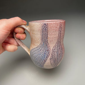 Mug with Purple Carved Designs 4.25"h (Elizabeth McAdams)