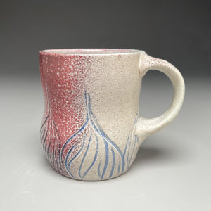 Mug with Lavender Carved Designs 4"h (Elizabeth McAdams)