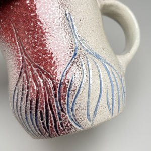 Mug with Lavender Carved Designs 4"h (Elizabeth McAdams)