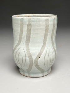 Cup in Blue Celadon with Carved Designs 3.25"h (Elizabeth McAdams)