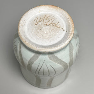 Cup in Blue Celadon with Carved Designs 3.25"h (Elizabeth McAdams)