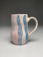 Load image into Gallery viewer, Mug with Aqua Blue Stripes 5.5&quot;h (Elizabeth McAdams)
