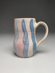 Mug with Aqua Blue Stripes 5.5"h (Elizabeth McAdams)