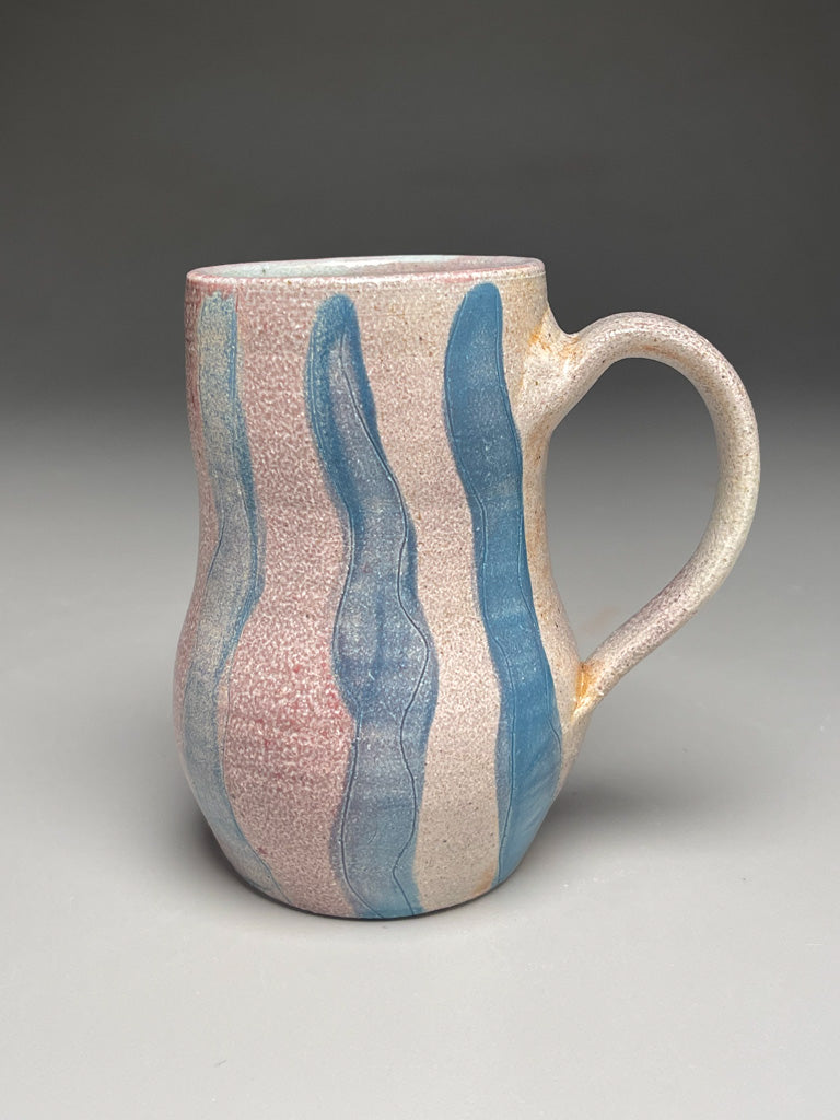 Mug with Aqua Blue Stripes 5.5