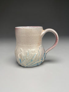 Blush Textured Mug with Aqua Blue 4.5"h (Elizabeth McAdams)