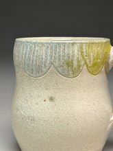 Load image into Gallery viewer, Mug with Scalloped Line Designs and Yellow accents 4.25&quot;h (Elizabeth McAdams)
