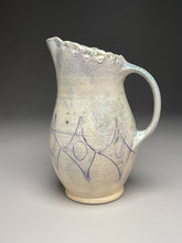 Load image into Gallery viewer, Pitcher in Salt Glaze with Purple line Designs 9.25&quot;h. (Elizabeth McAdams)
