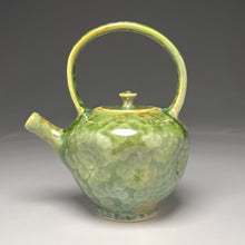 Load image into Gallery viewer, Dimpled Tea Pot in Lily Pad Green Crystalline, 9.5"h (Ben Owen III)
