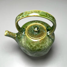 Load image into Gallery viewer, Dimpled Tea Pot in Lily Pad Green Crystalline, 9.5"h (Ben Owen III)

