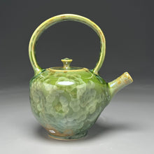 Load image into Gallery viewer, Dimpled Tea Pot in Lily Pad Green Crystalline, 9.5"h (Ben Owen III)

