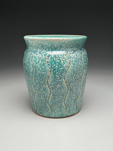 Carved Vase in Patina Green 8"h, (Bryan Pulliam)