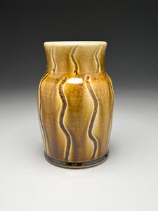Carved Vase #2 in Amber Celadon 8.5"h (Bryan Pulliam)