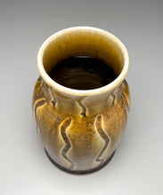 Load image into Gallery viewer, Carved Vase #2 in Amber Celadon 8.5&quot;h (Bryan Pulliam)
