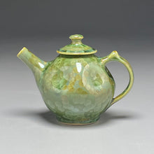 Load image into Gallery viewer, Miniature Dimpled Tea Pot in Lily Pad Green Crystalline, 5.5"h (Ben Owen III)
