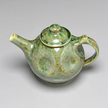 Load image into Gallery viewer, Miniature Dimpled Tea Pot in Lily Pad Green Crystalline, 5.5"h (Ben Owen III)
