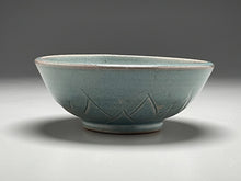 Load image into Gallery viewer, Bowl with Carved Designs in Blue Celadon, 7&quot;dia. (Elizabeth McAdams)
