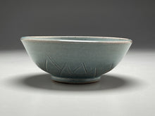 Load image into Gallery viewer, Bowl with Carved Designs in Blue Celadon, 7&quot;dia. (Elizabeth McAdams)
